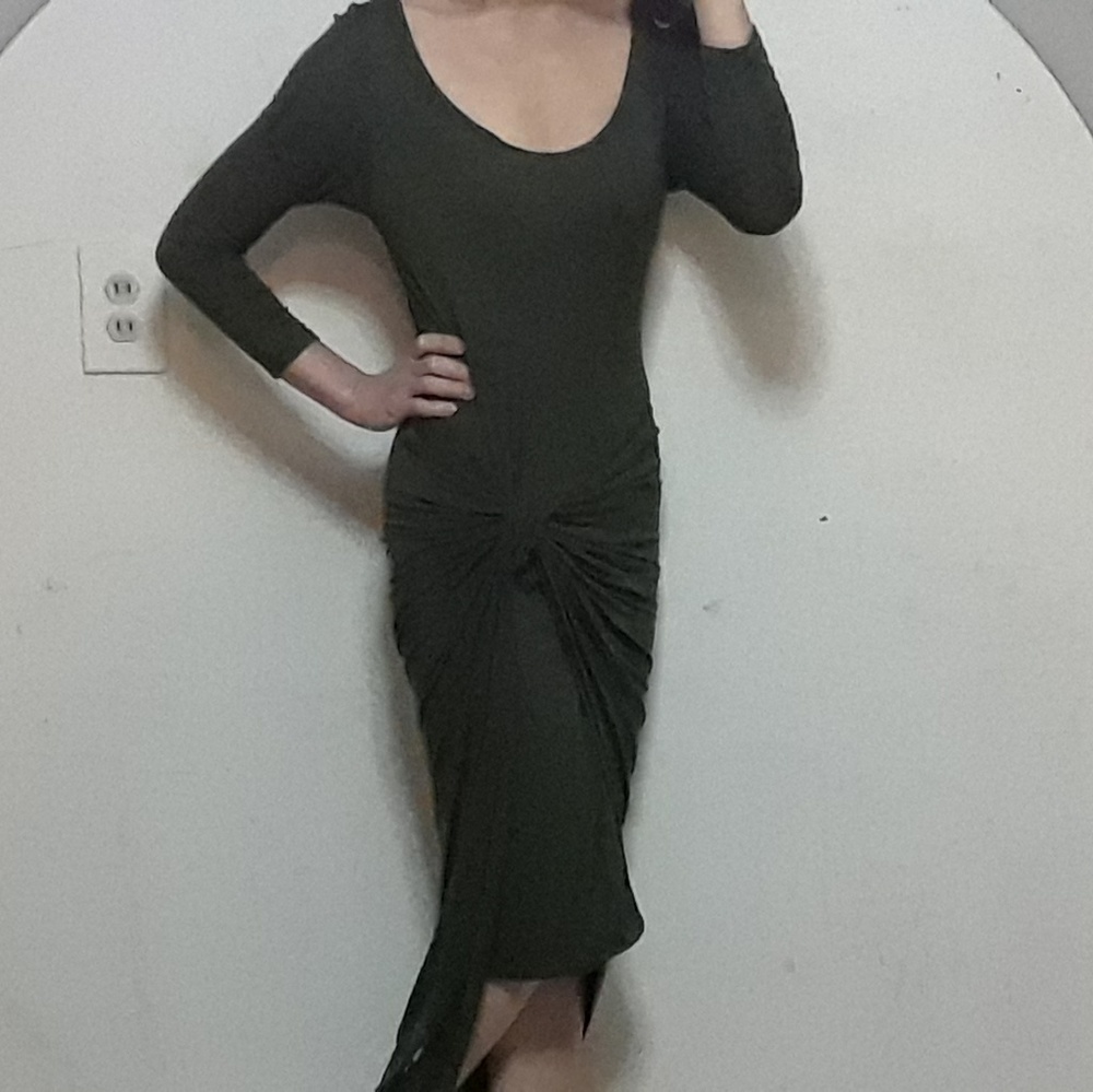 Green ruched dress